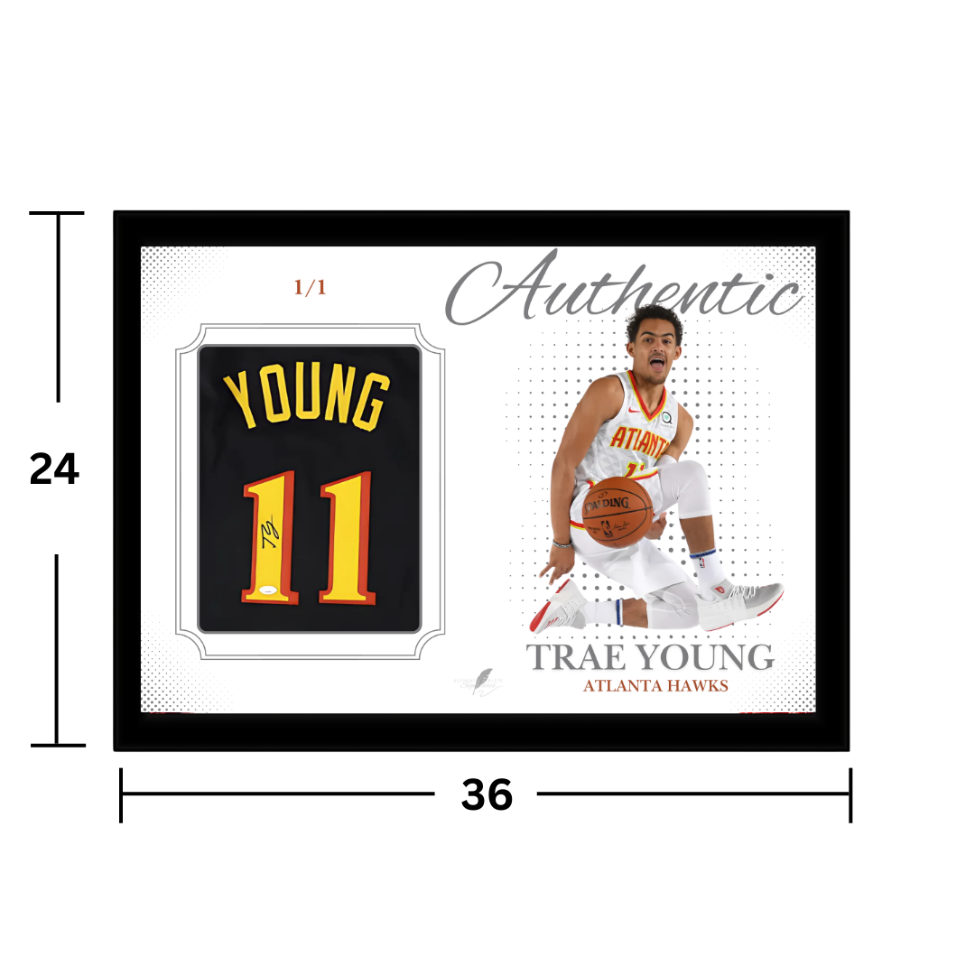 Framed Trae Young Signed Jersey