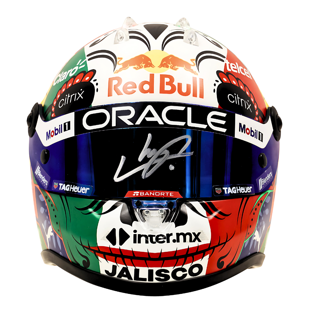 Sergio "Checo" Perez Signed Mexico 2022 1:2 Scale Racing Helmet