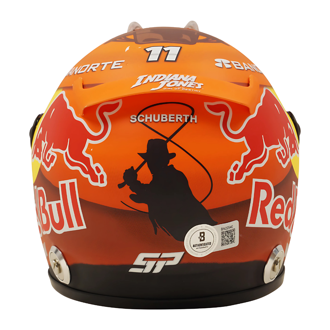 Sergio "Checo" Perez Signed Red Bull "Disney Indiana Jones" 1:2 Scale Racing Helmet