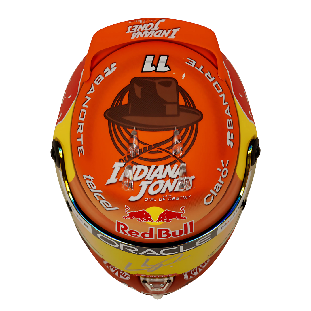 Sergio "Checo" Perez Signed Red Bull "Disney Indiana Jones" 1:2 Scale Racing Helmet