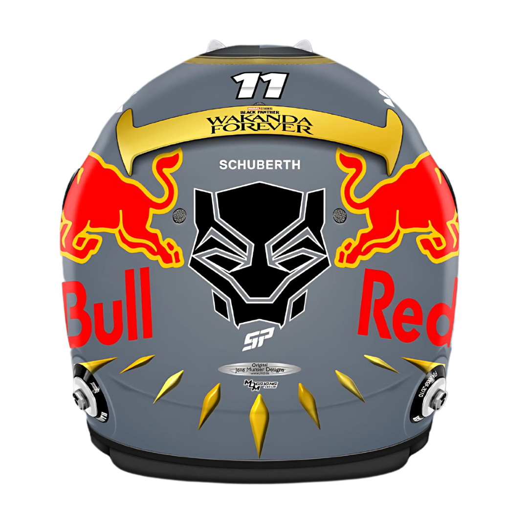 Sergio "Checo" Perez Signed Red Bull "Disney Black Panther" 1:2 Scale Racing Helmet