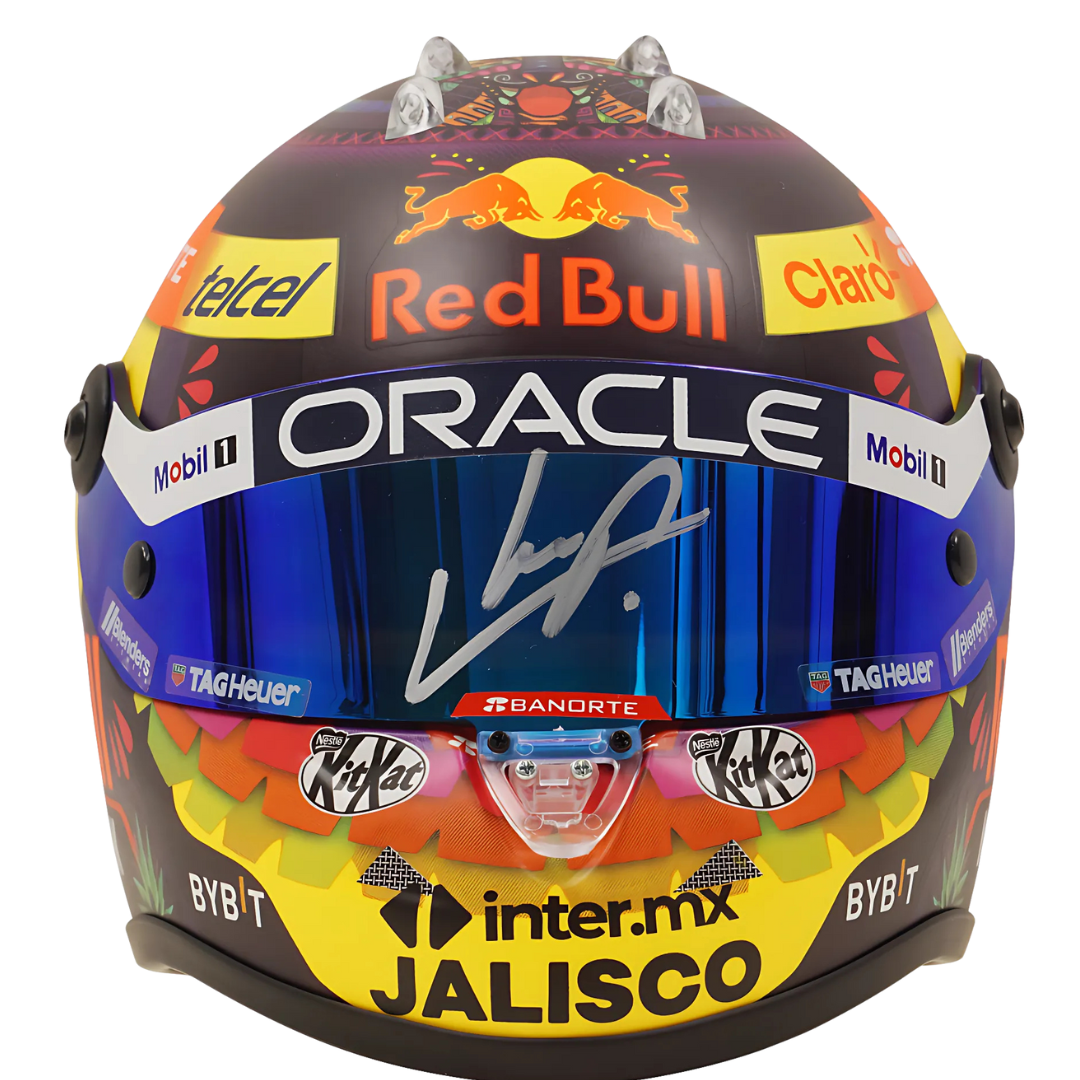 Sergio Perez Signed Mexico City 2023 1:2 Scale Racing Helmet