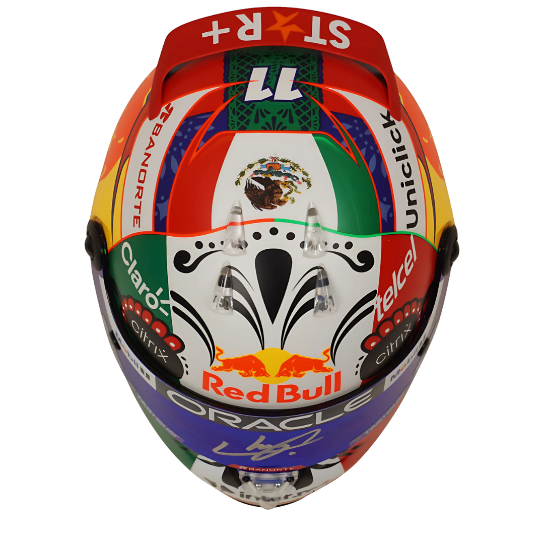 Sergio "Checo" Perez Signed Mexico 2022 1:2 Scale Racing Helmet