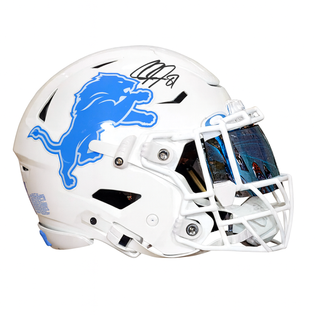 Calvin Johnson Autographed ICY WHITE Authentic Lions SpeedFlex Helmet – The Crown Collection