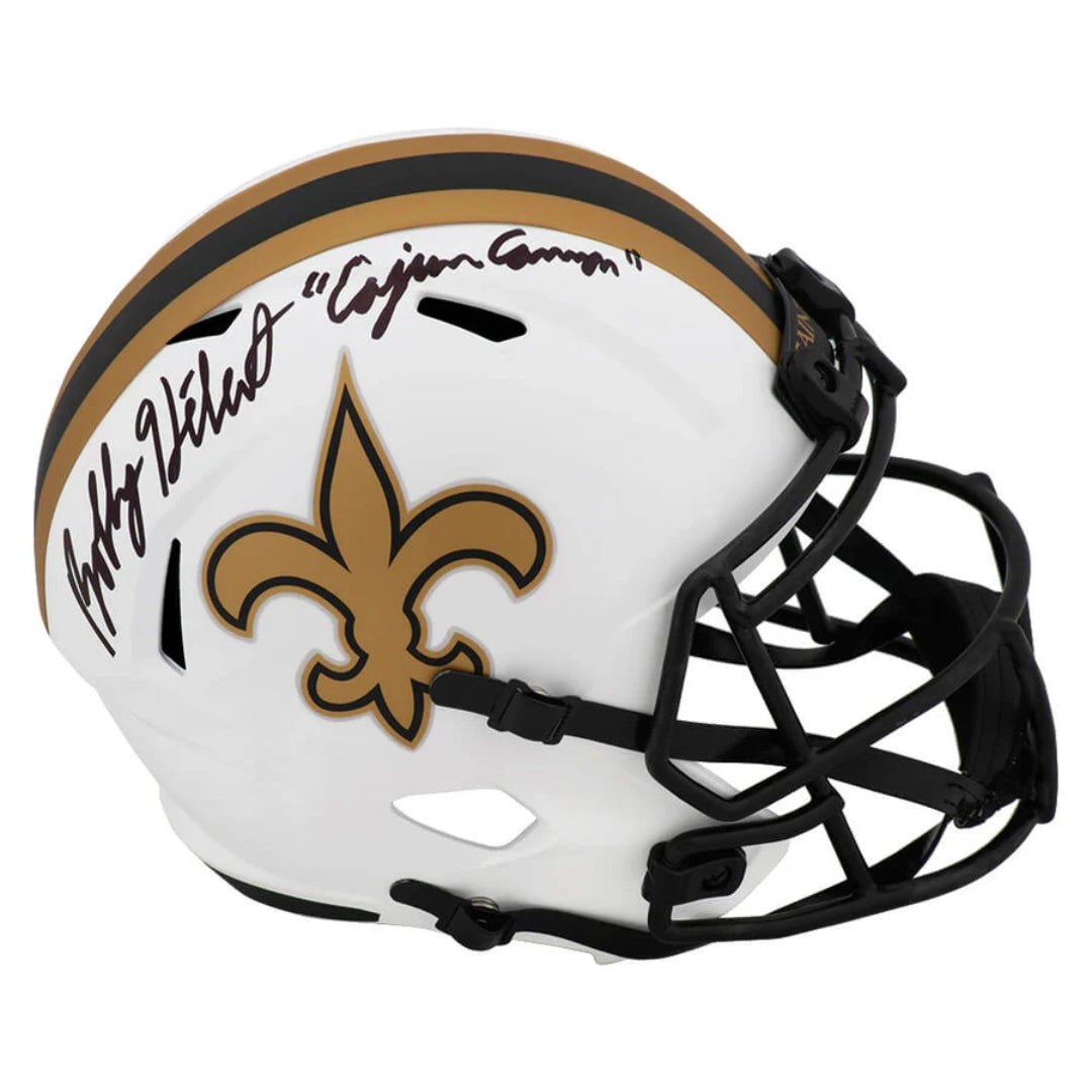 Bobby Hebert Autographed Full Sized Lunar Eclipse Saints Helmet "Cajun Cannon"