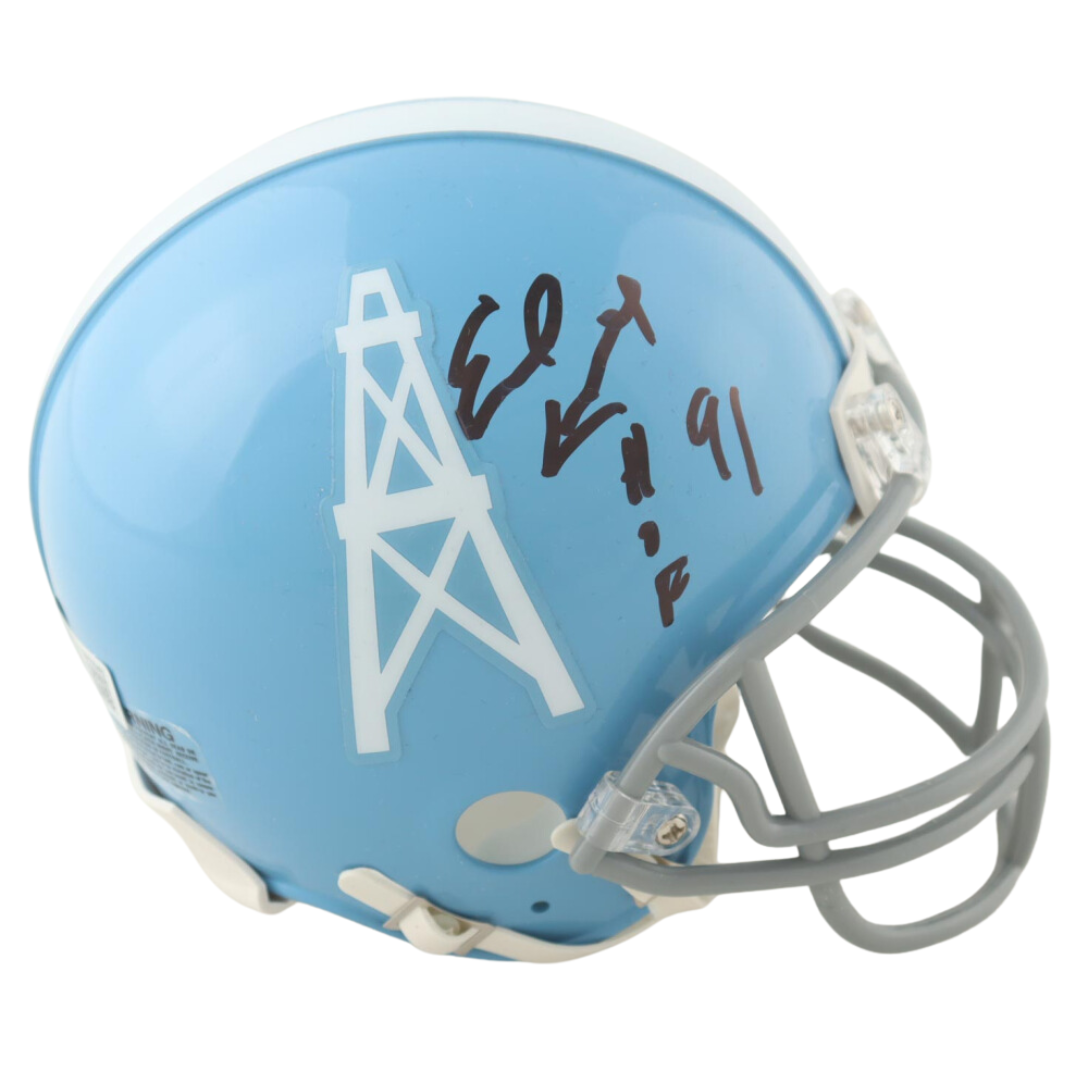 Earl Campbell Signed Oilers Mini Helmet Inscribed "HOF 91"