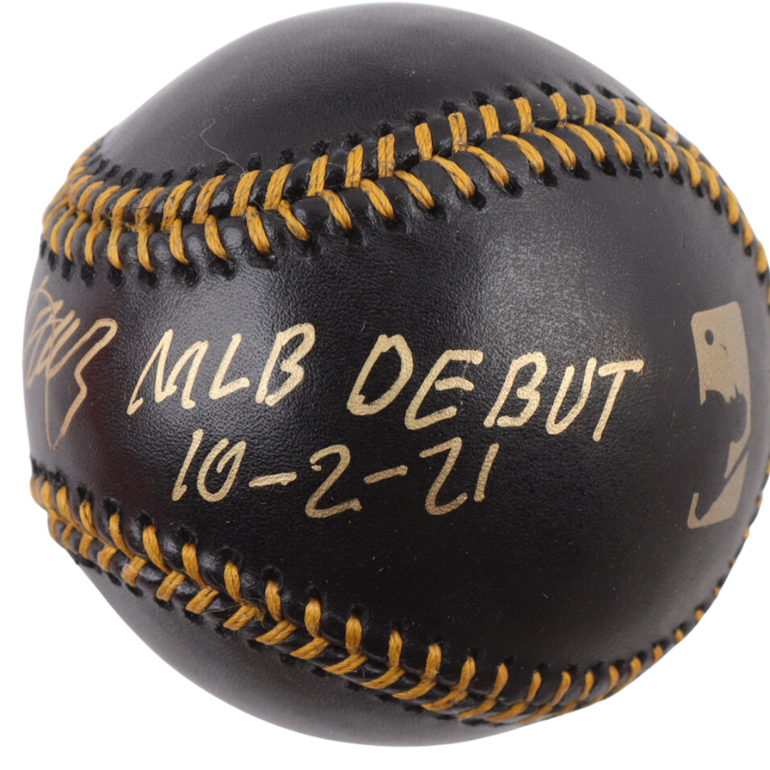 Oneil Cruz Signed Baseball Inscribed "MLB Debut 10-2-21"