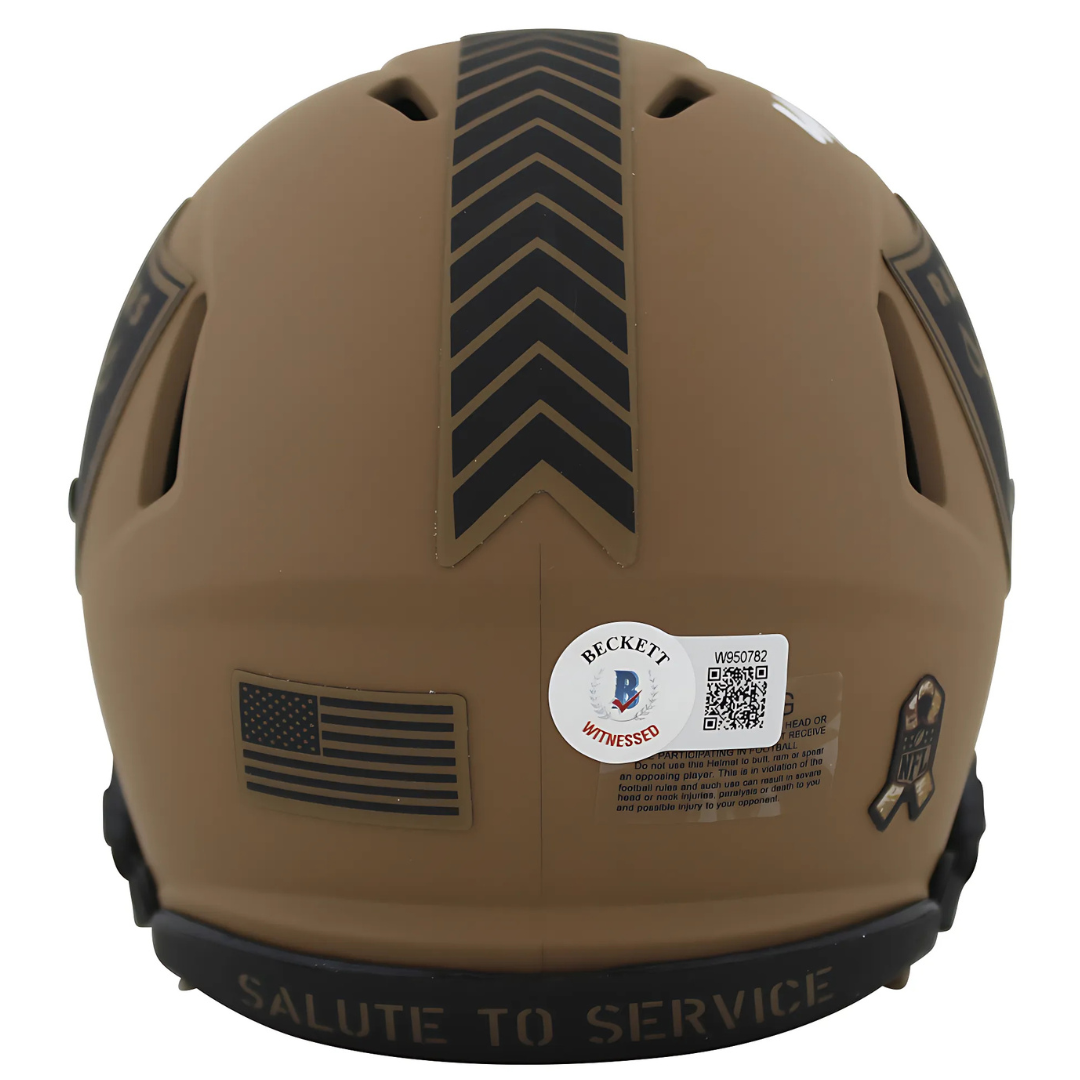 Michael Mayer Signed Raiders Salute-To-Service Mini Helmet