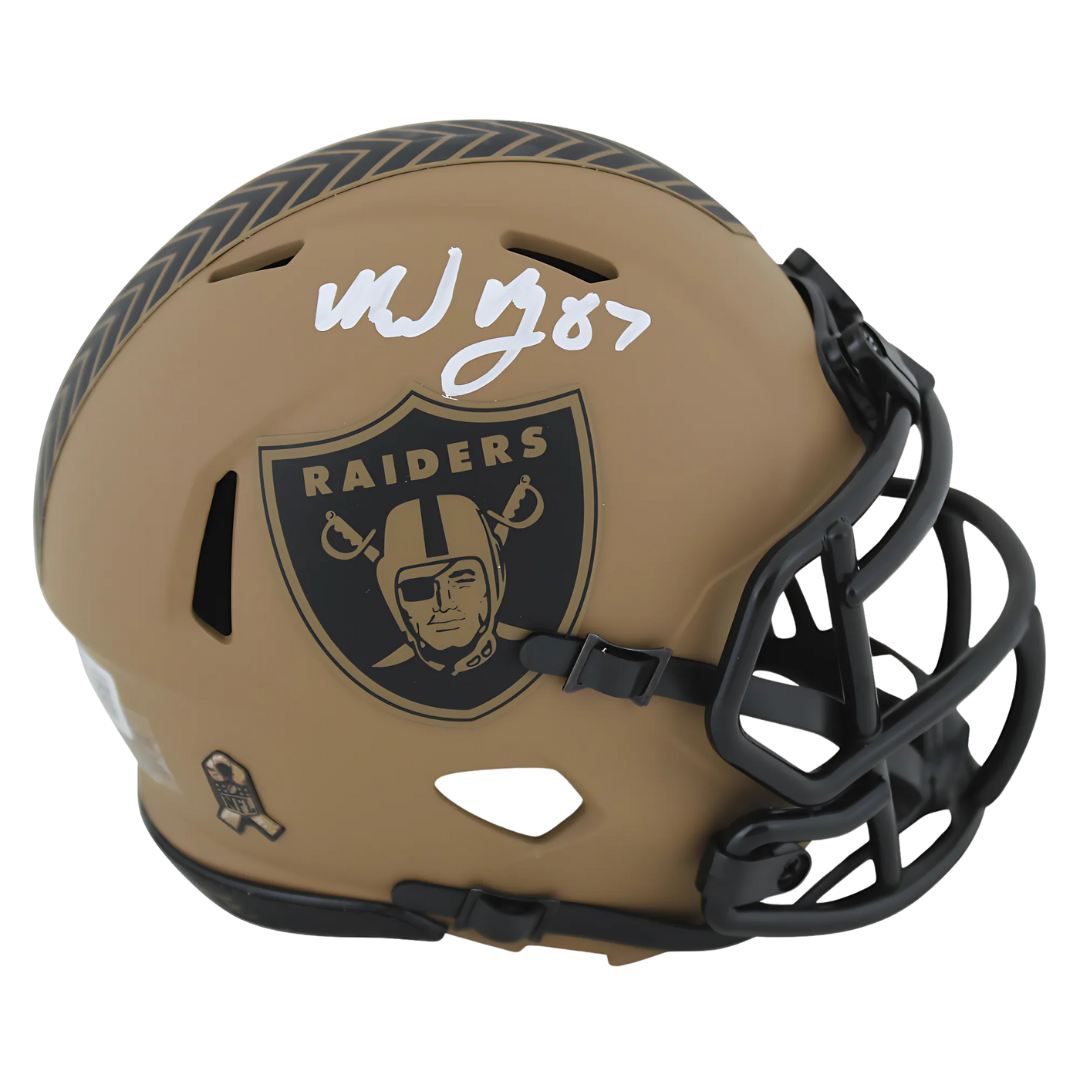 Michael Mayer Signed Raiders Salute-To-Service Mini Helmet