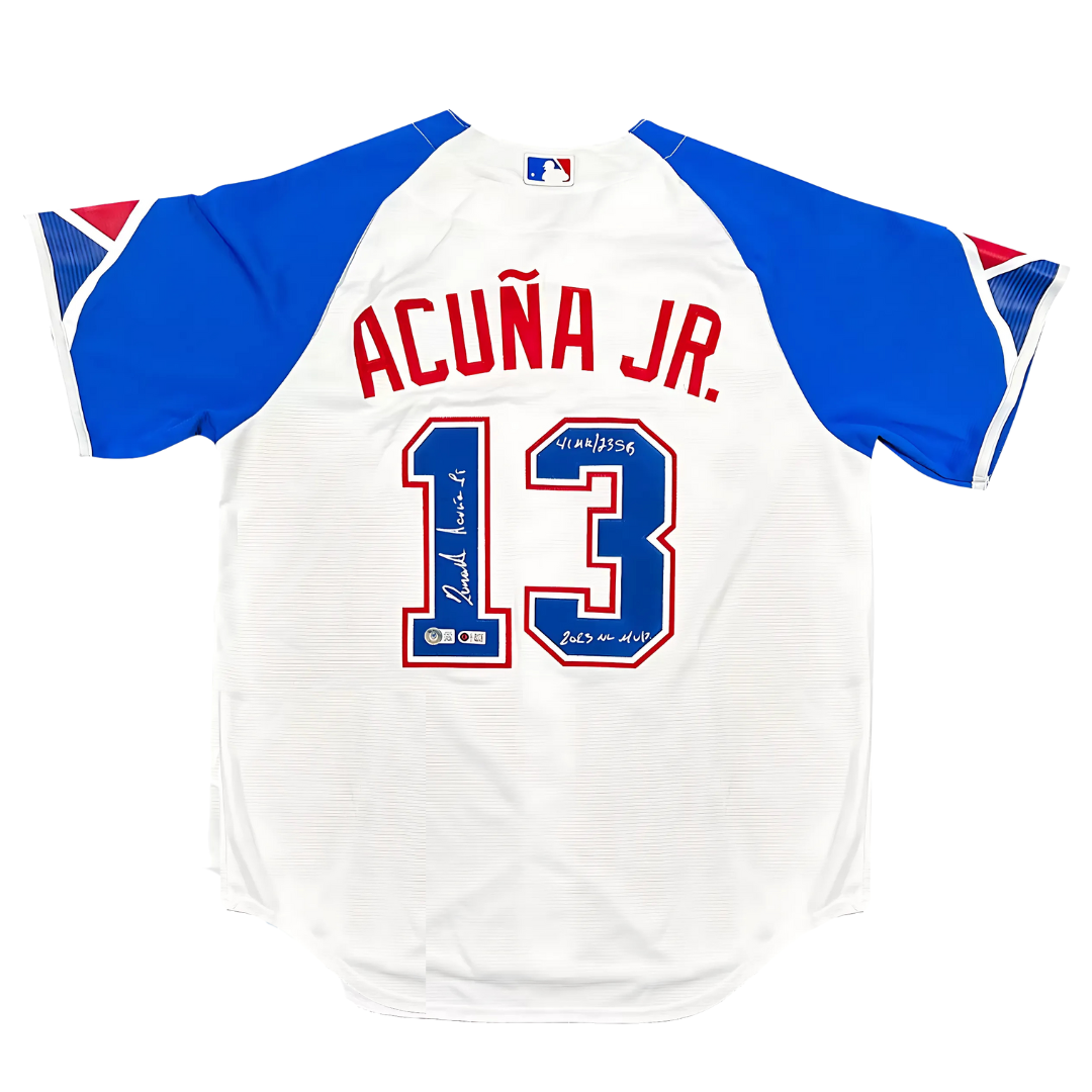 Ronald Acuna Jr. Signed "41HR/73SB, 23 MVP" Nike City Connect Jersey