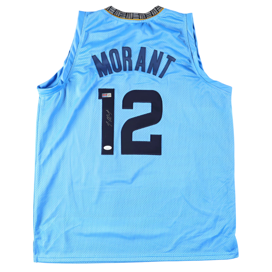 Framed Ja Morant Signed Memphis Jersey