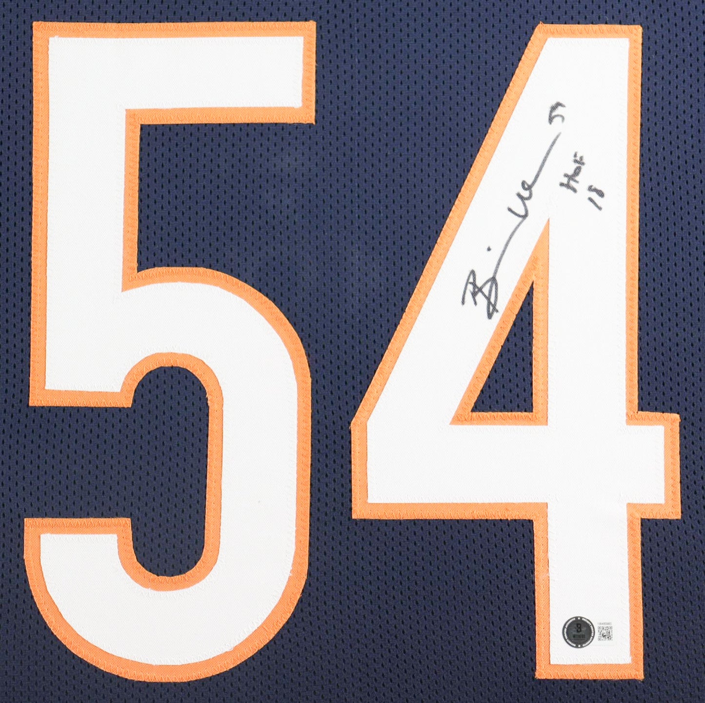 Brian Urlacher Signed & Inscribed “HOF 18” Custom Framed Jersey Display