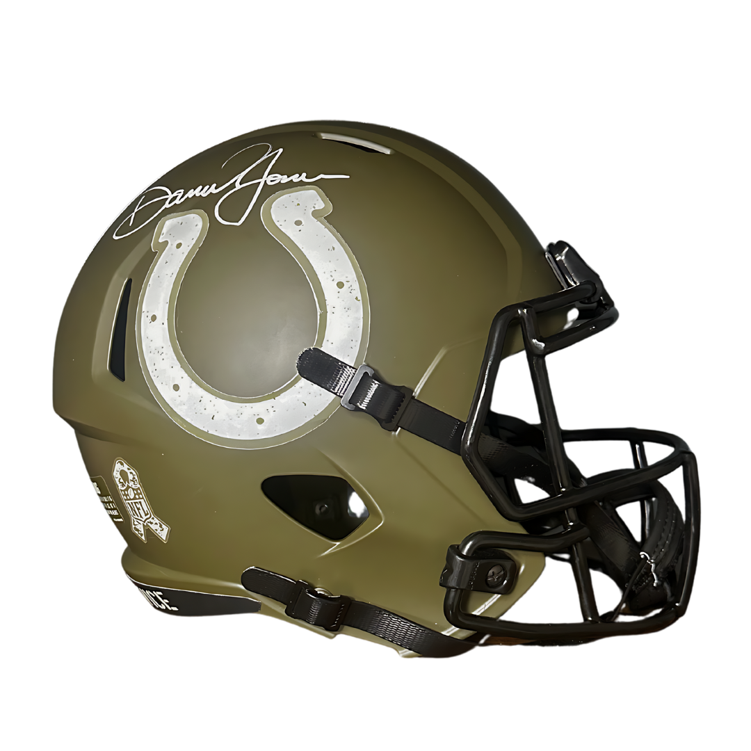 Daniel Jones Autographed Custom Colts Salute to Service Full Size Helmet