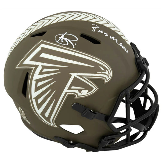 Andre Rison Autographed Full Sized Salute to Service Helmet