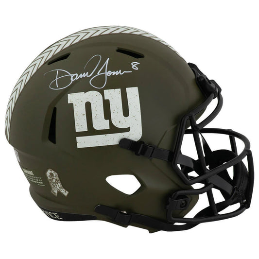 Daniel Jones Autographed Giants Salute to Service Full Size Helmet
