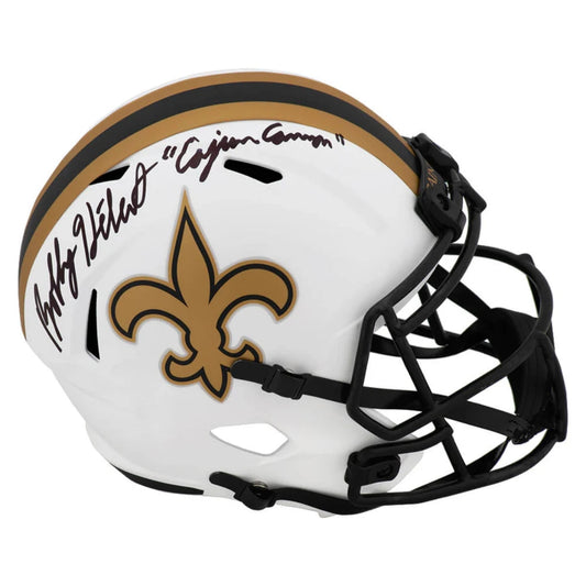 Bobby Hebert Autographed Full Sized Lunar Eclipse Saints Helmet "Cajun Cannon"