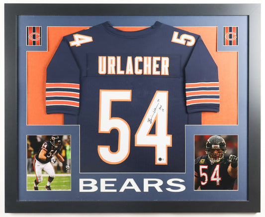 Brian Urlacher Signed & Inscribed “HOF 18” Custom Framed Jersey Display
