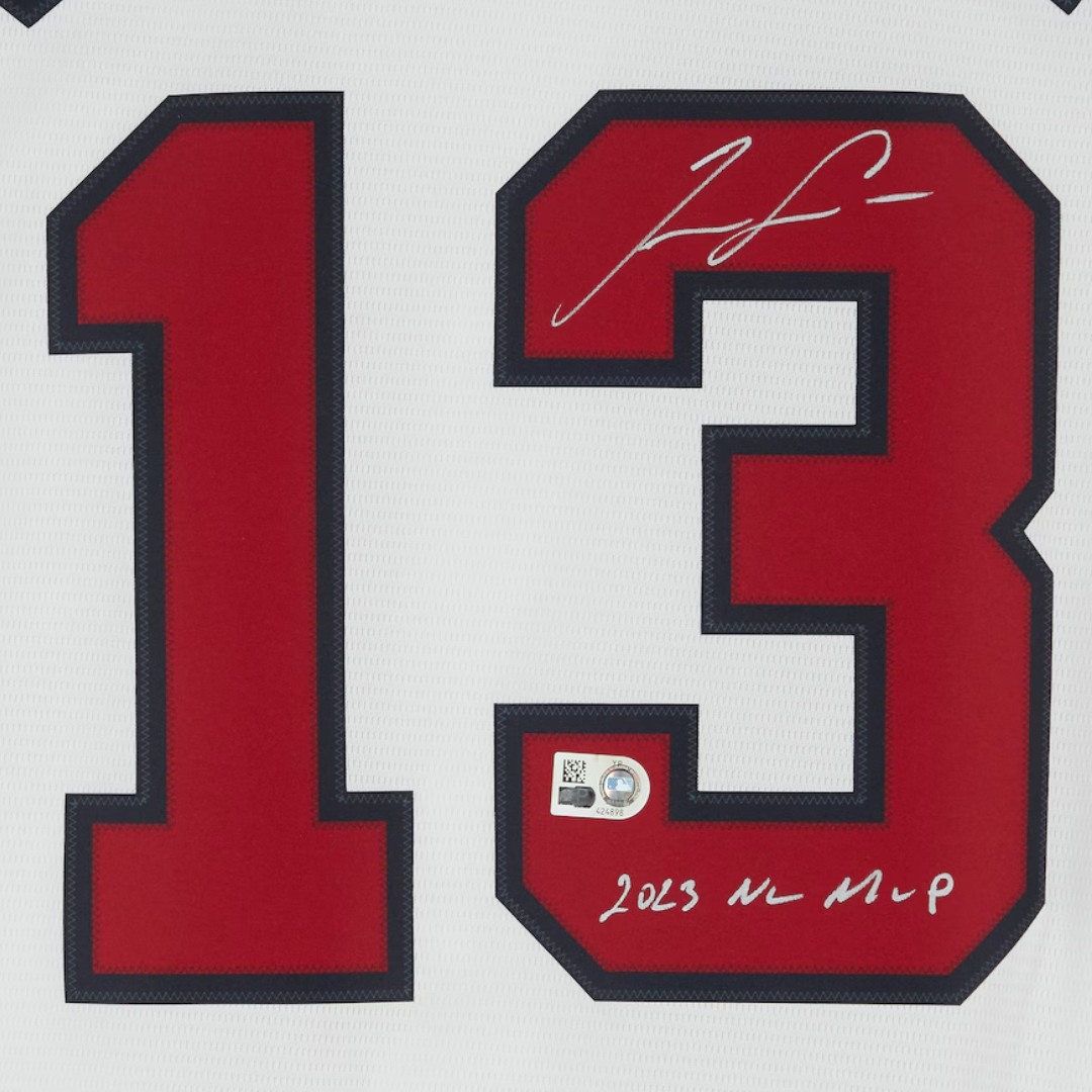 Ronald Acuña Jr. Braves Autographed Nike Jersey with "2023 NL MVP" Inscription