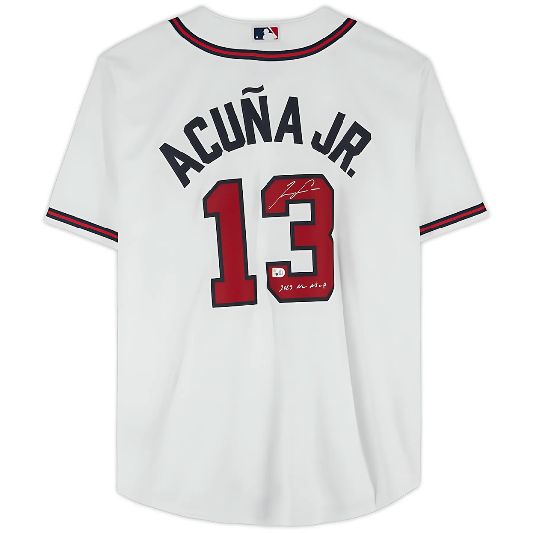Ronald Acuña Jr. Braves Autographed Nike Jersey with "2023 NL MVP" Inscription
